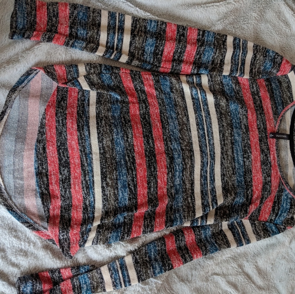 stretchy striped sweater ~ massini ~ small